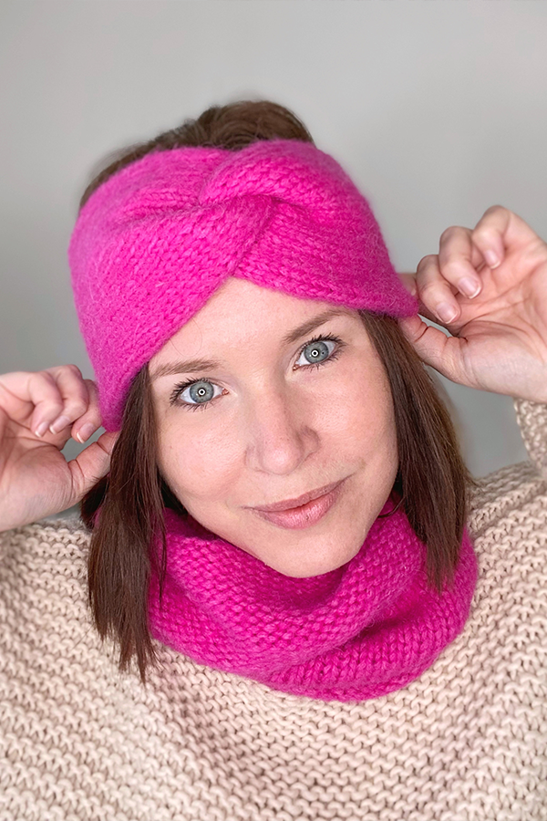 113-02 Rosa Sløyfe Pannebånd