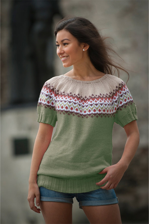 1706-7 Suna top mosegrønn