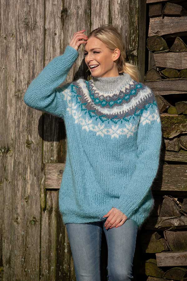 2027-2f Nova tröja ljusturkis