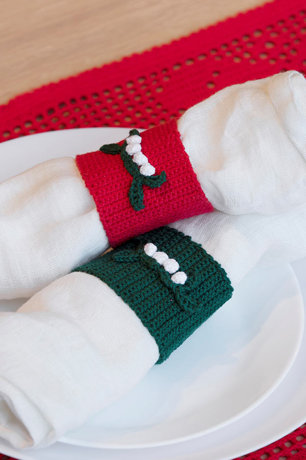 2030-2a Heklet serviettring rød