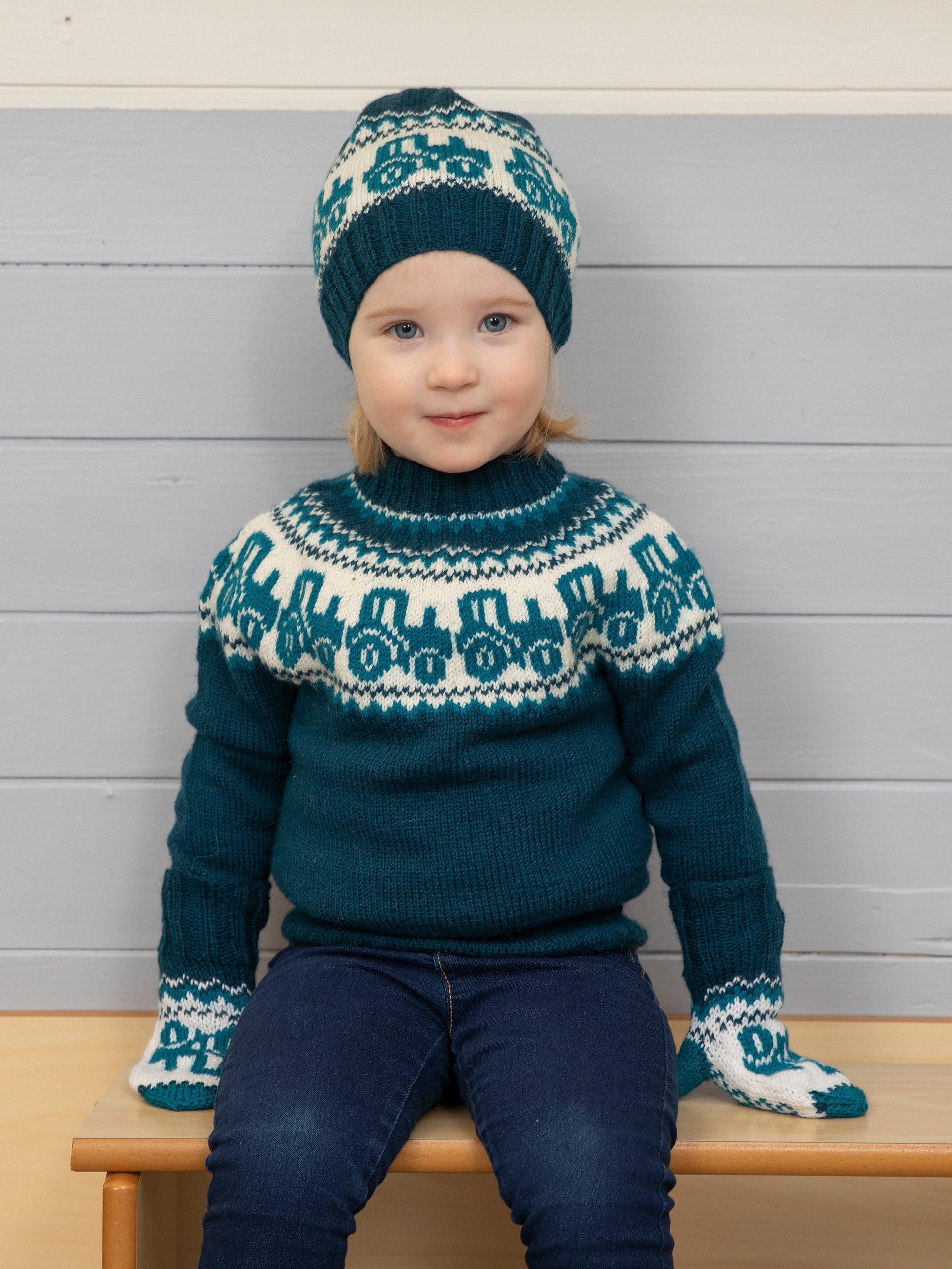 2110-5a Traktor tröja petrol