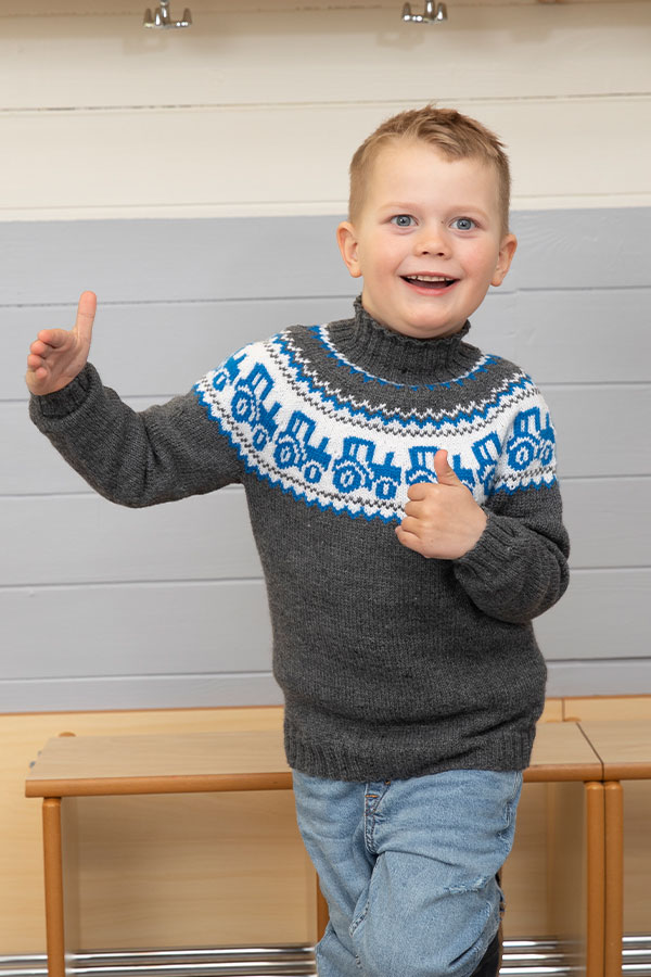 2110-5b Traktor tröja grå