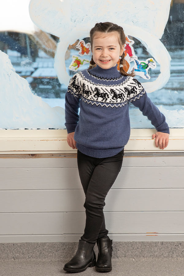 2110-9 Häst tröja jeansblå