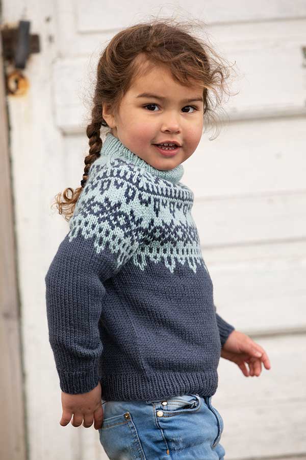 2116-5 Krus tröja jeansblå