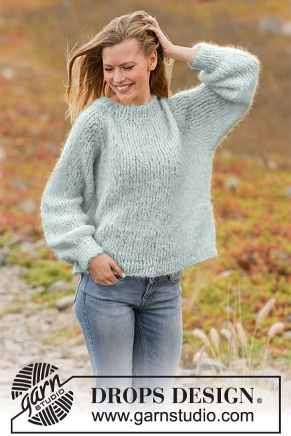 213-28 Spring Fuzz tröja ljus havsgrön