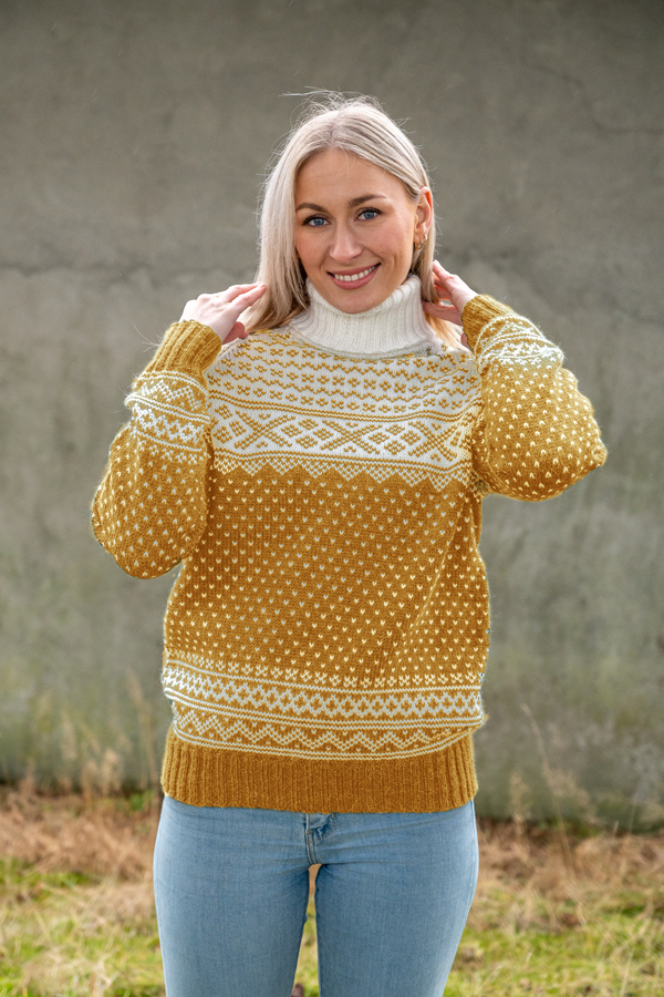 Setesdal tröja unisex guldgul