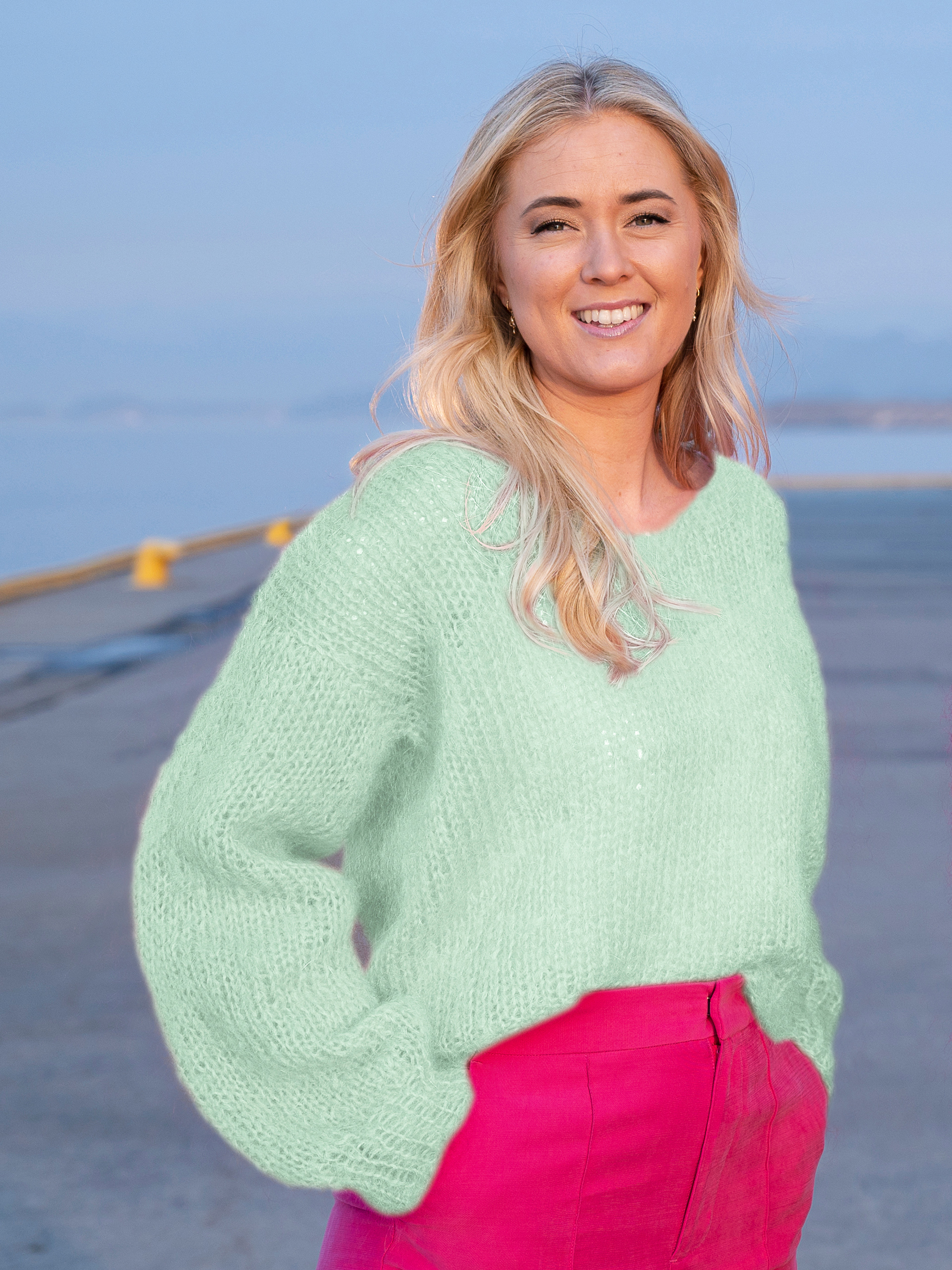 Amanda tröja ljus jadegrön