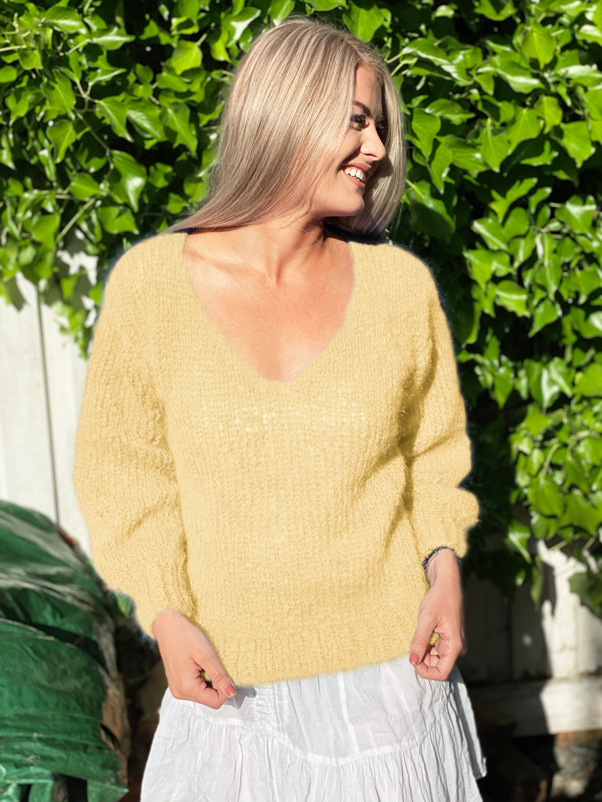 Amanda tröja ljus gul