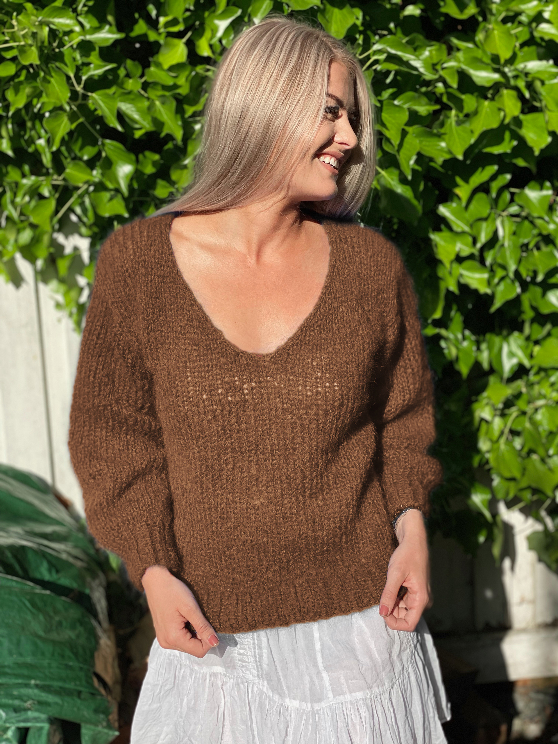 Amanda tröja varm brun