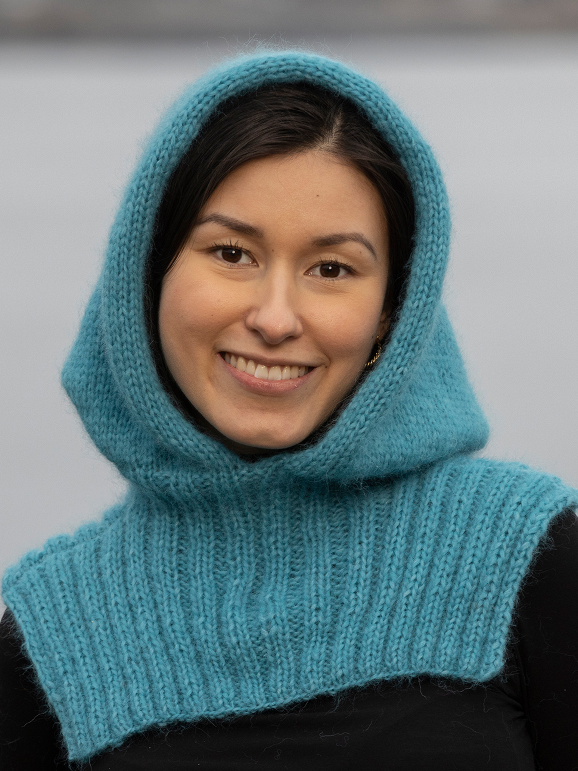 2310-07e Hood hette lys turkis