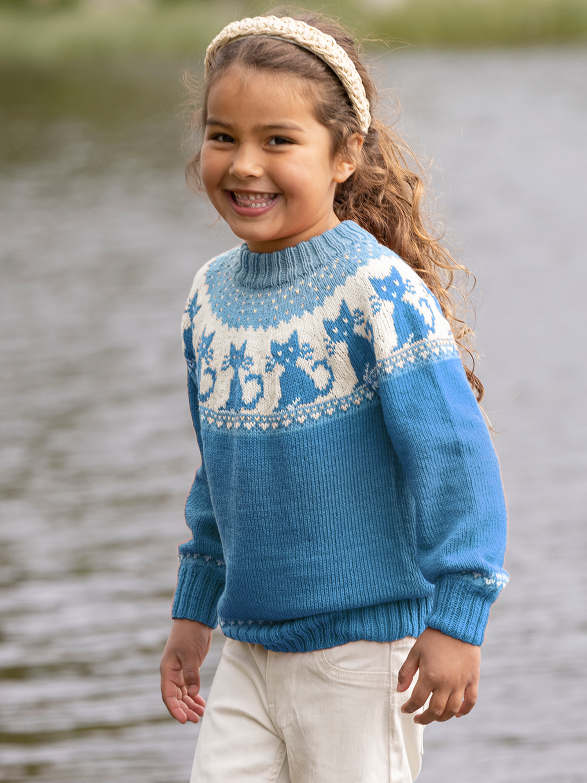 2323-4 Katte genser blå