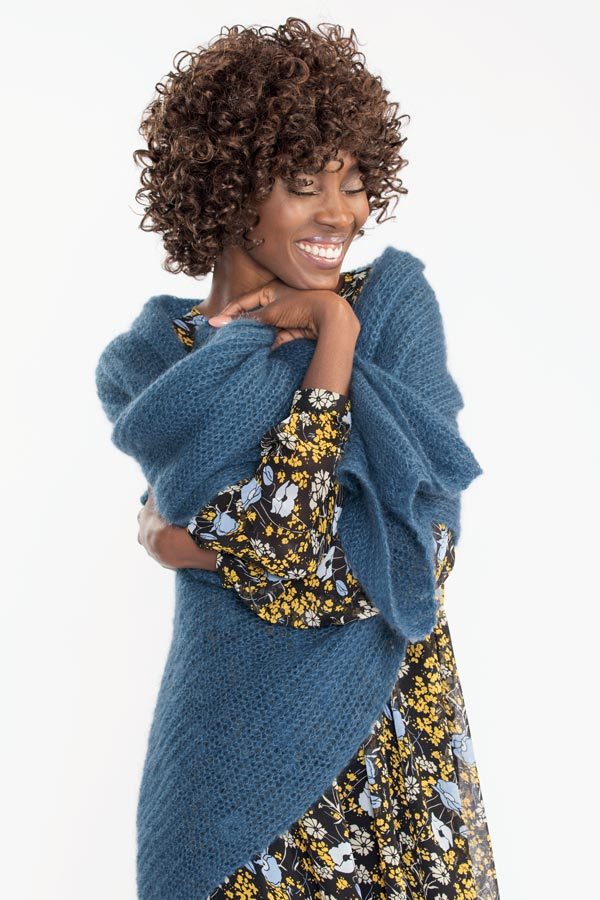 371-16 Abbi stor halstørklæde denim