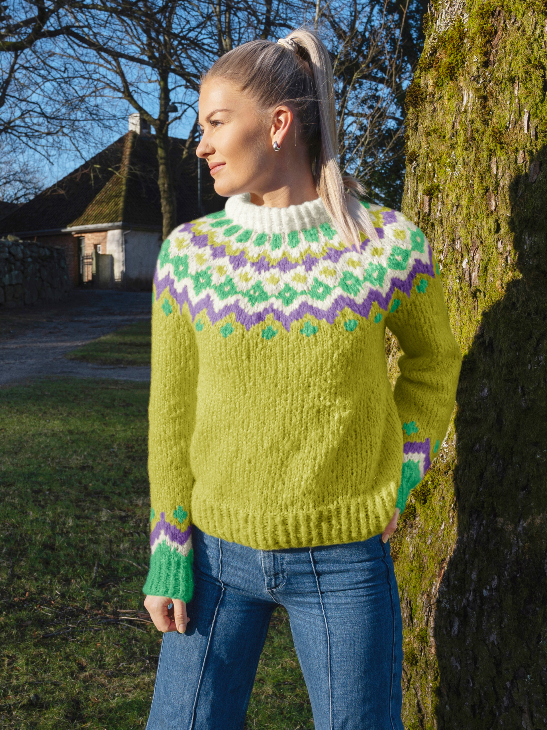 290-14D Fasett afterski genser