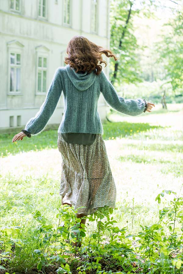 416-04 Dentelle tröja petrol