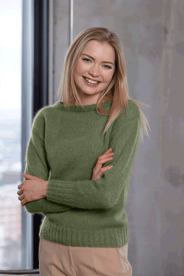 425-04d Puls tröja jadegrön