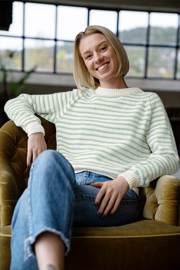 435-25g Noori tröja ljus jade