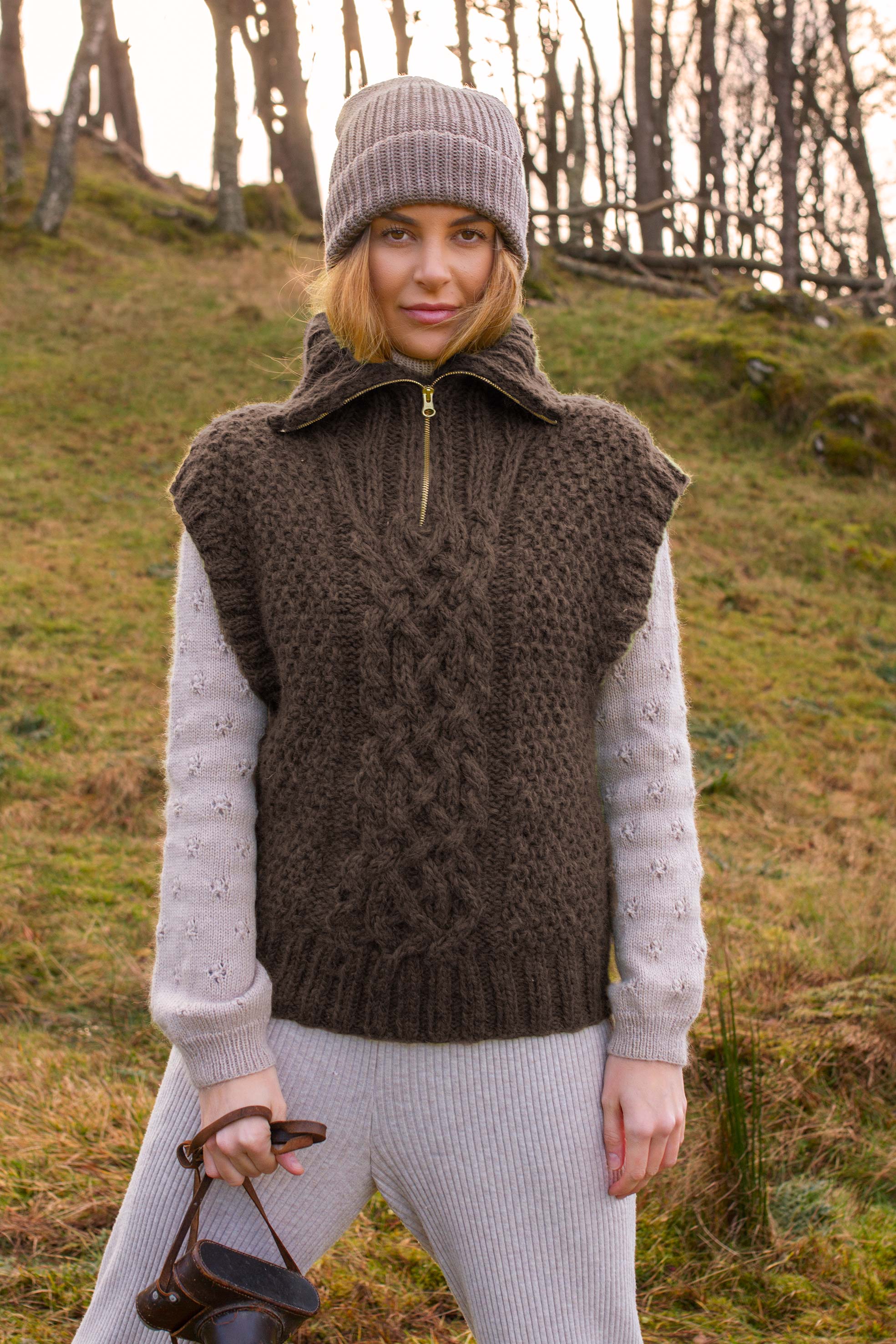 ØYA väst brunmelerad