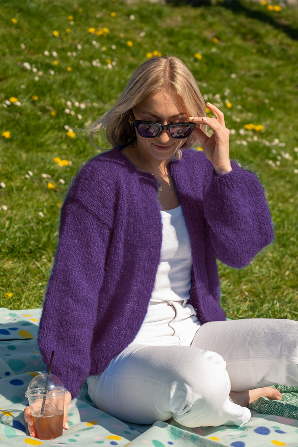 Ada cardigan mörk lila