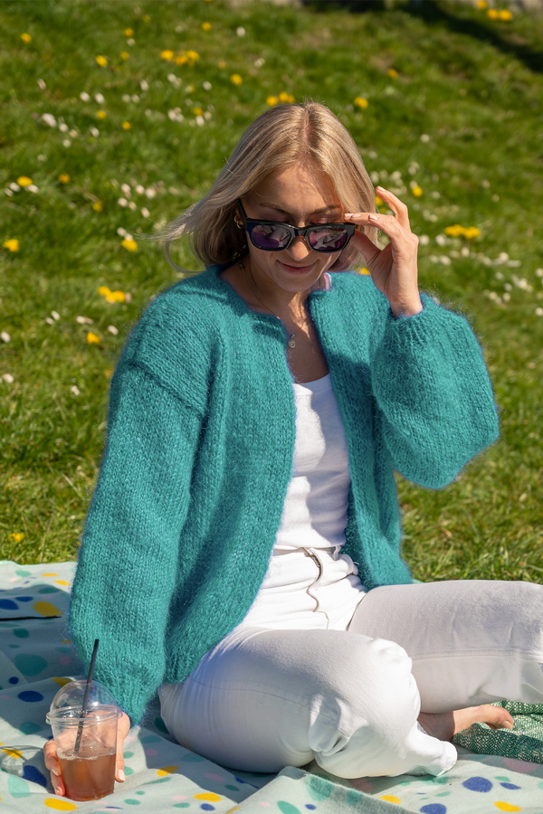 Ada cardigan dammig turkis