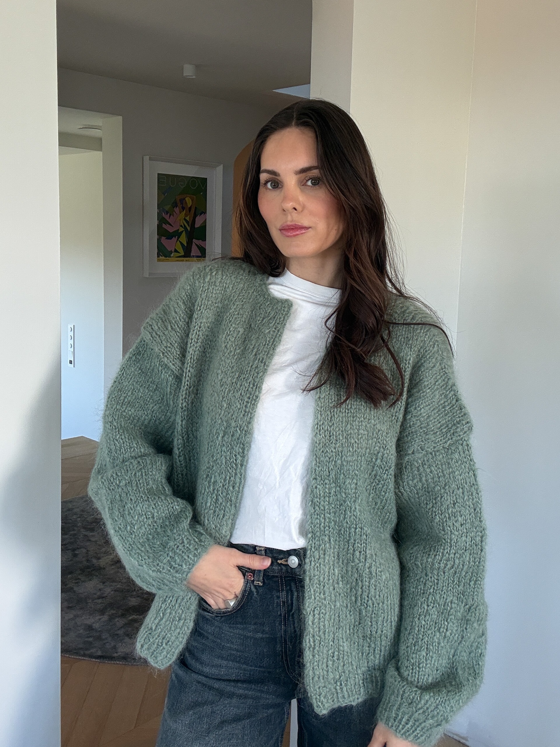 Ada cardigan jadegrön