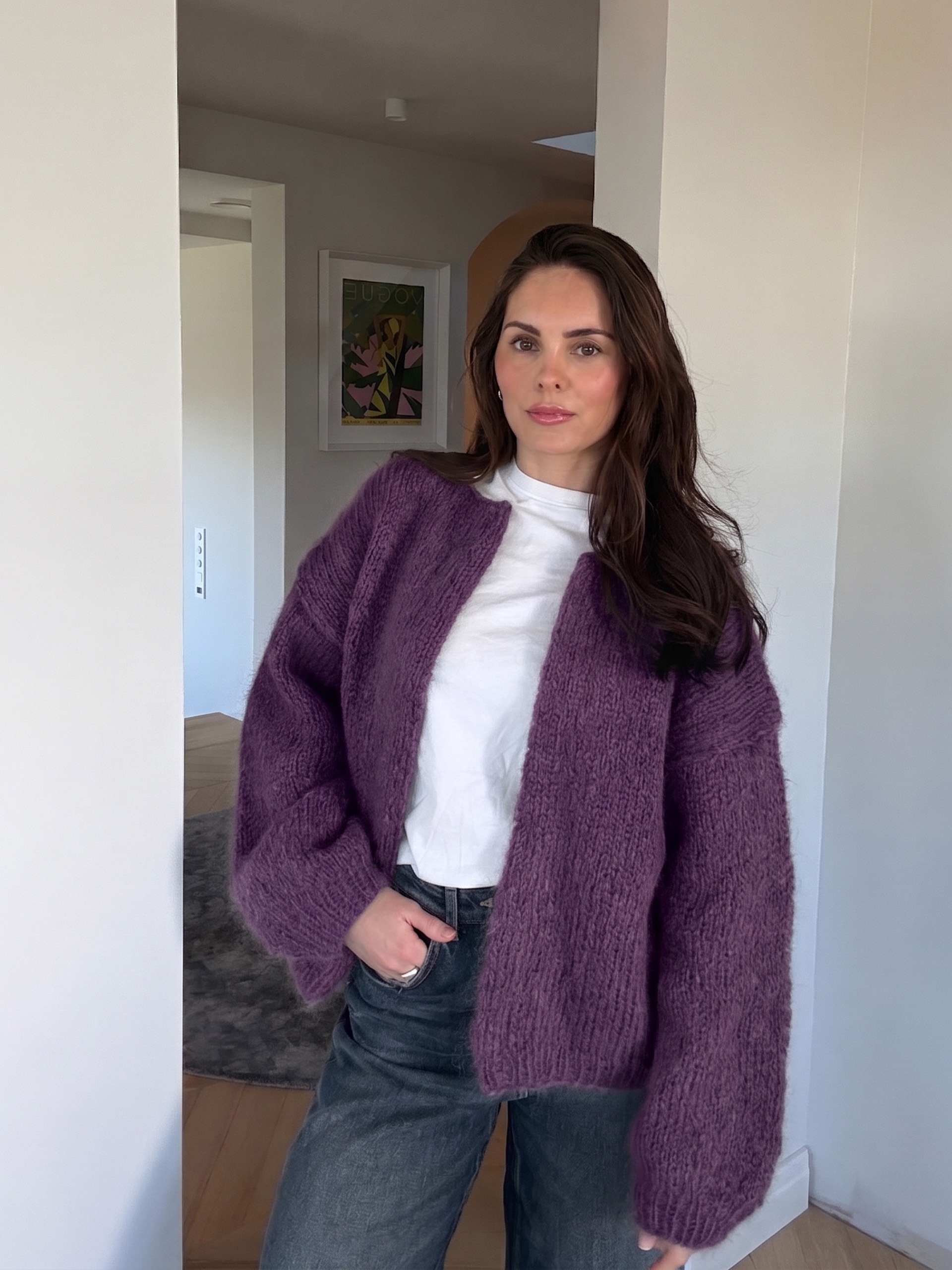 Ada cardigan mörk lila
