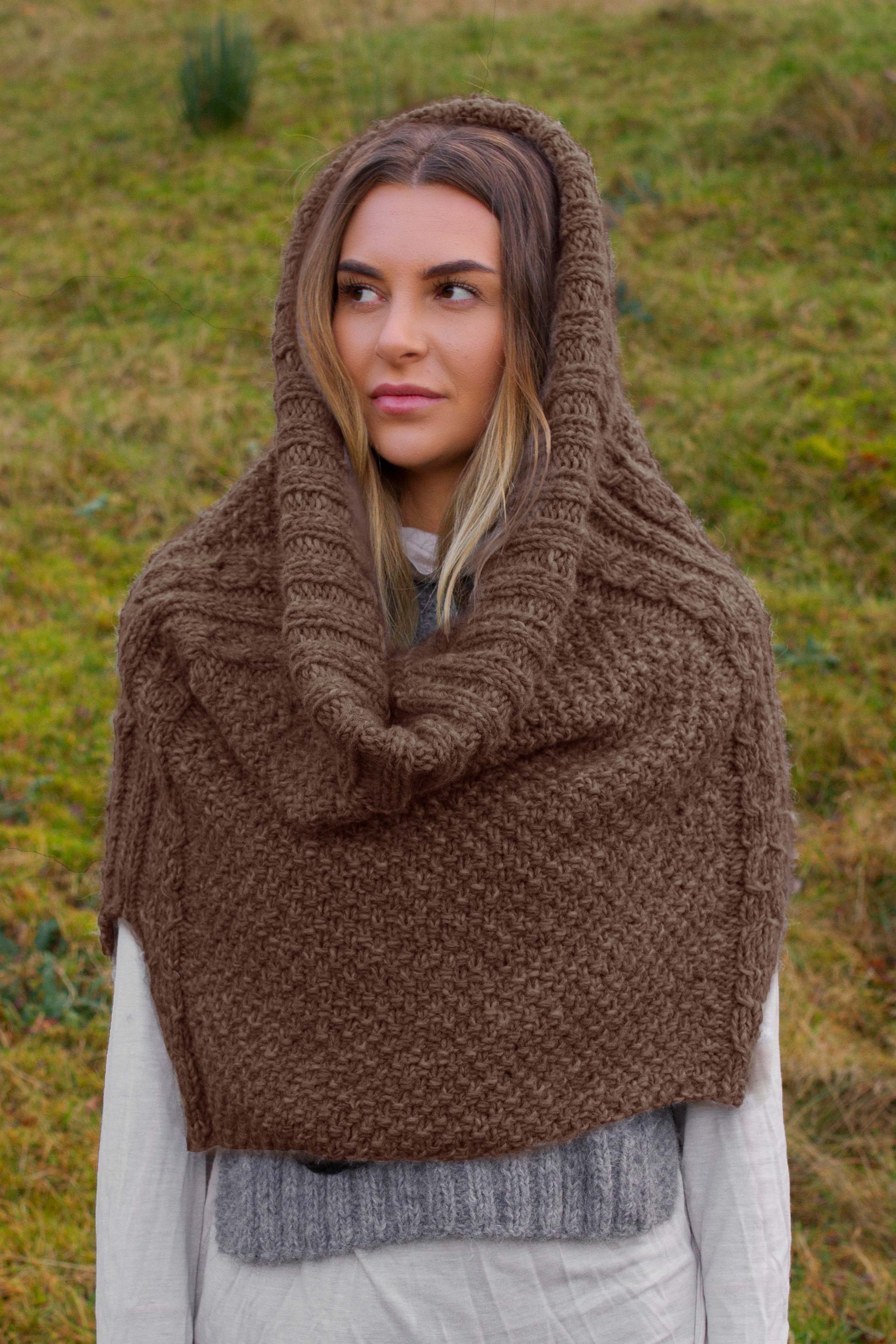 ARINN poncho brunmelerad