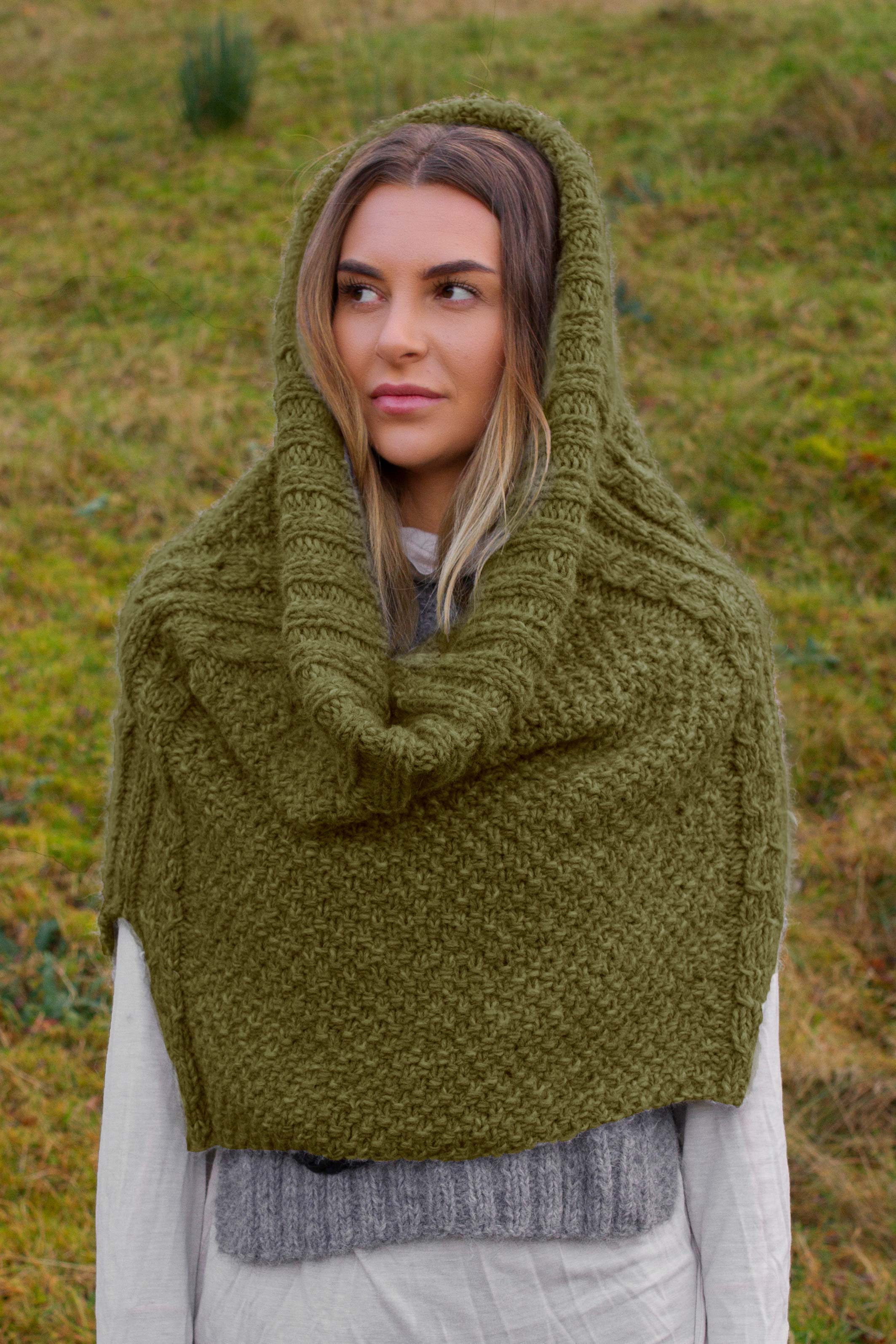 ARINN poncho olivgrön