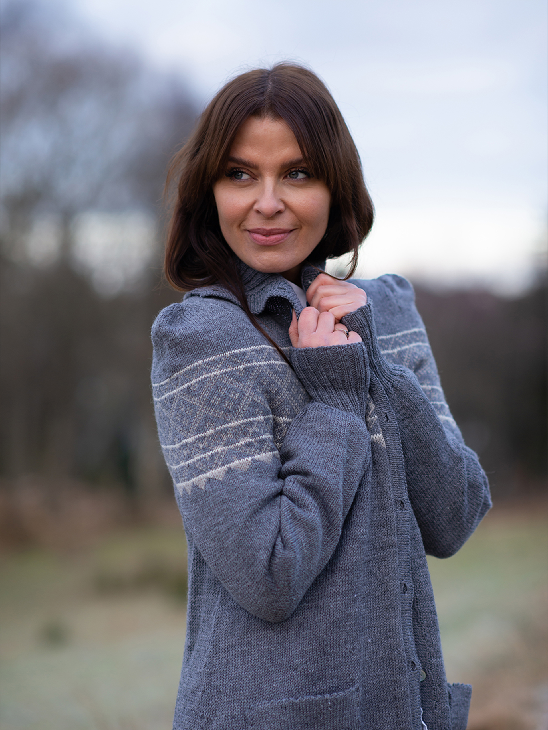 Birgit jacka gråmelerad