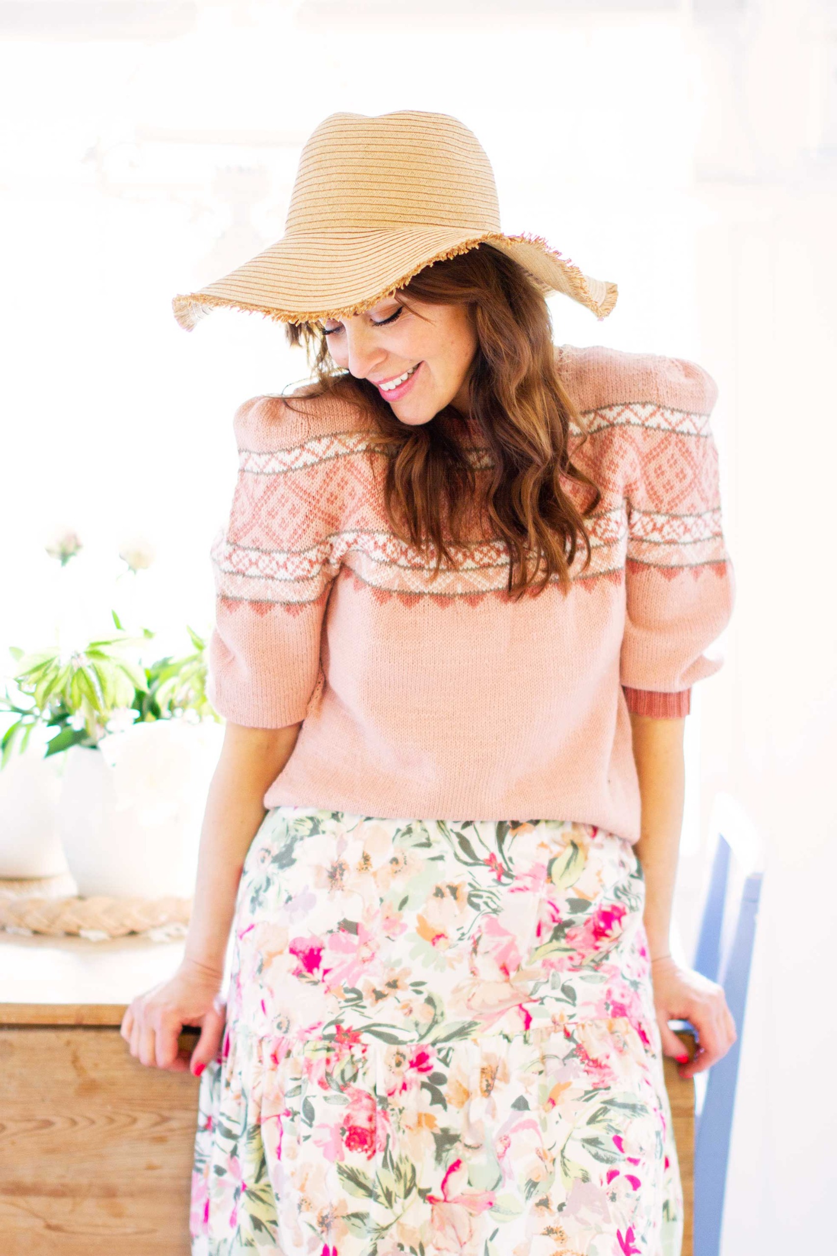 BIRGIT topp dammig persika