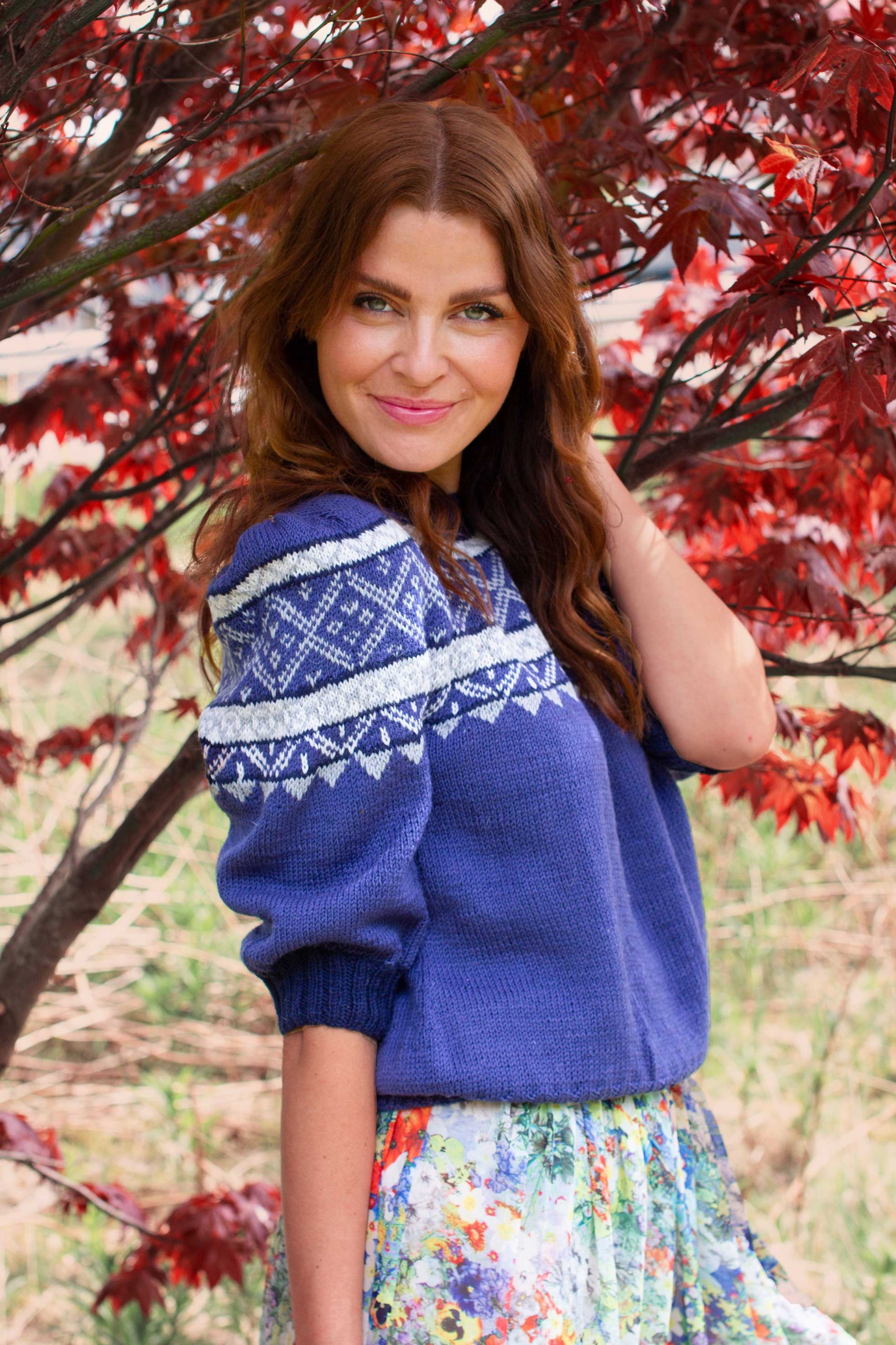 BIRGIT topp djup blå