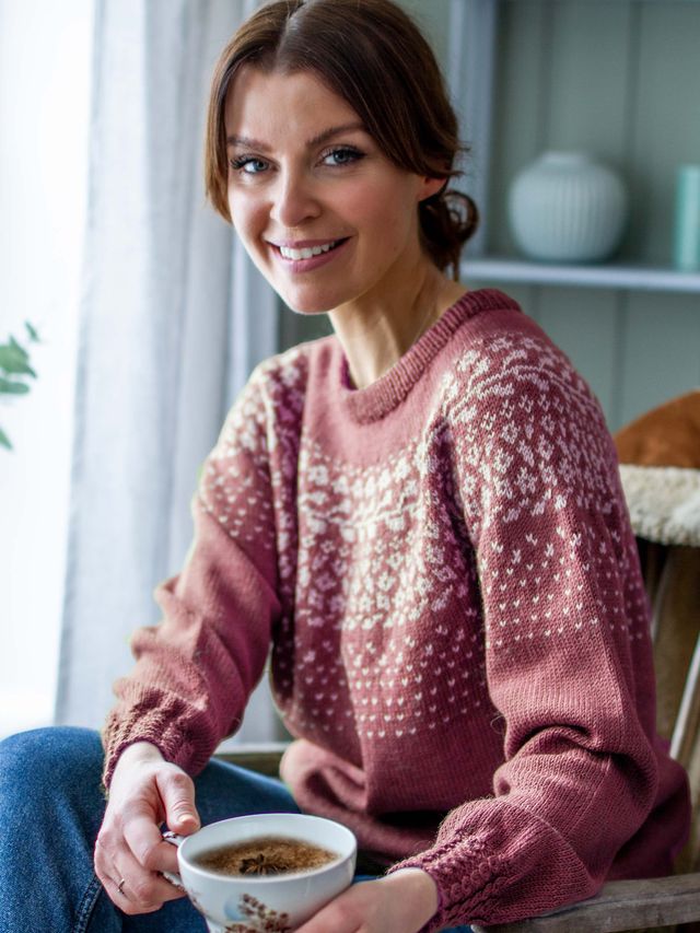 BLOMSTRING tröja brunrosa/lugnt Persika