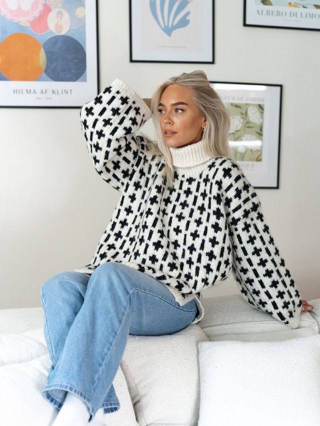 BONDI sweater vit/svart