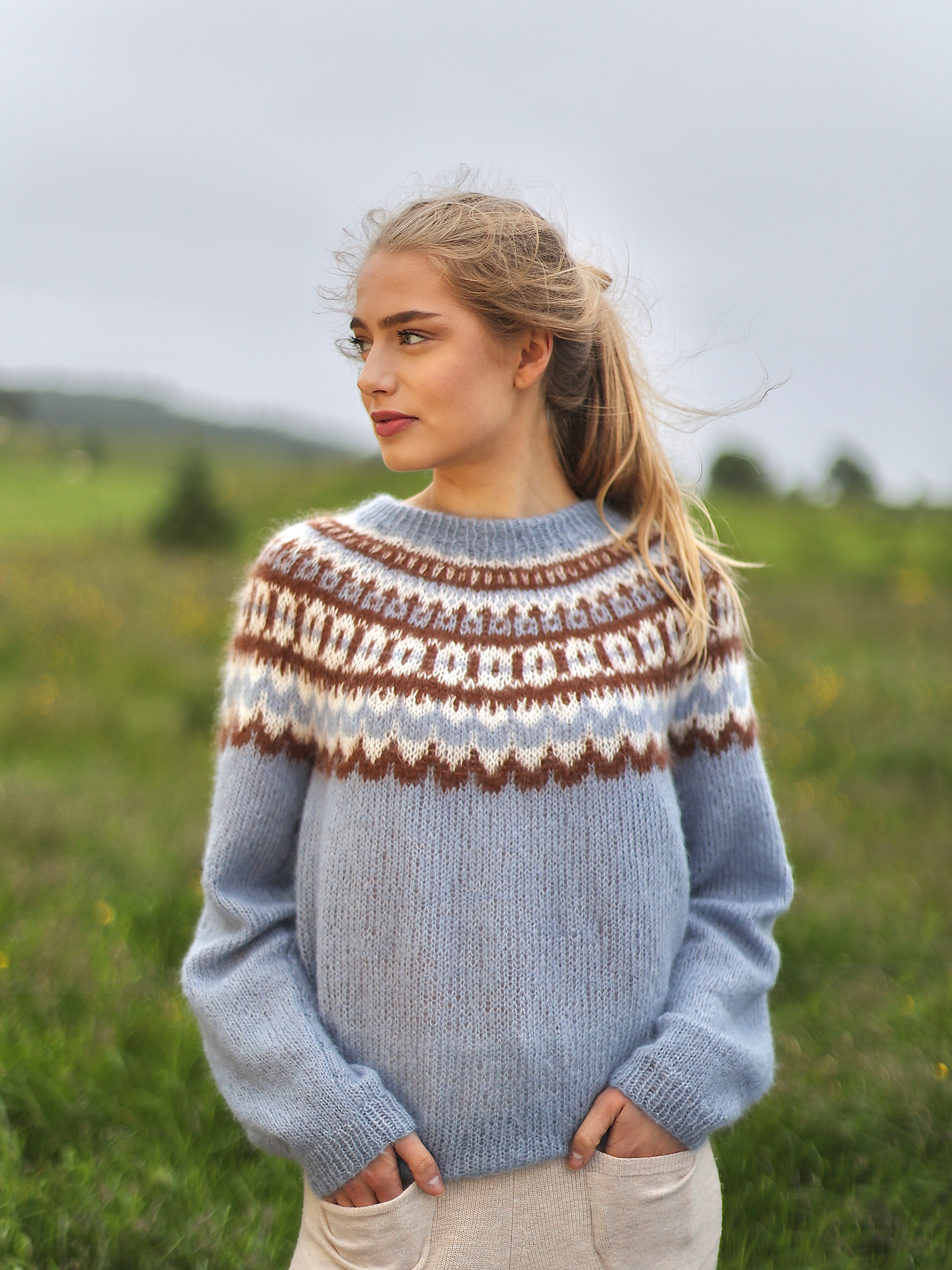 BREE tröja dimmig blå 