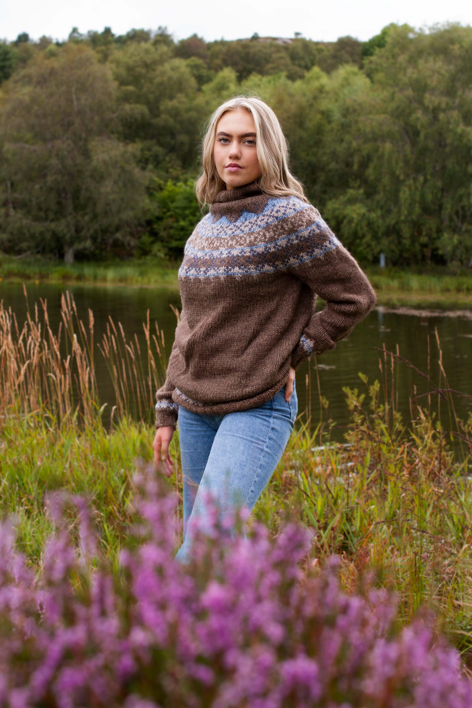 BREMNES damtröja brun 