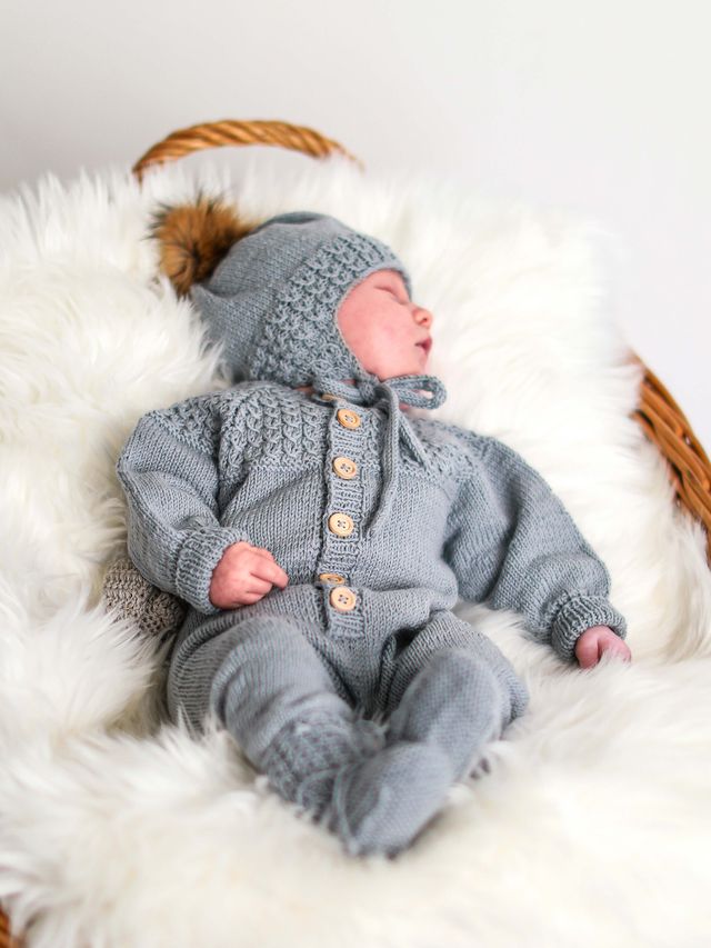 Bysse babydräkt ljus blågrå