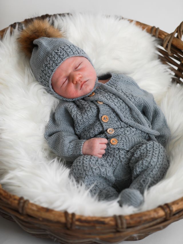 Bysse babyset ljus blågrå