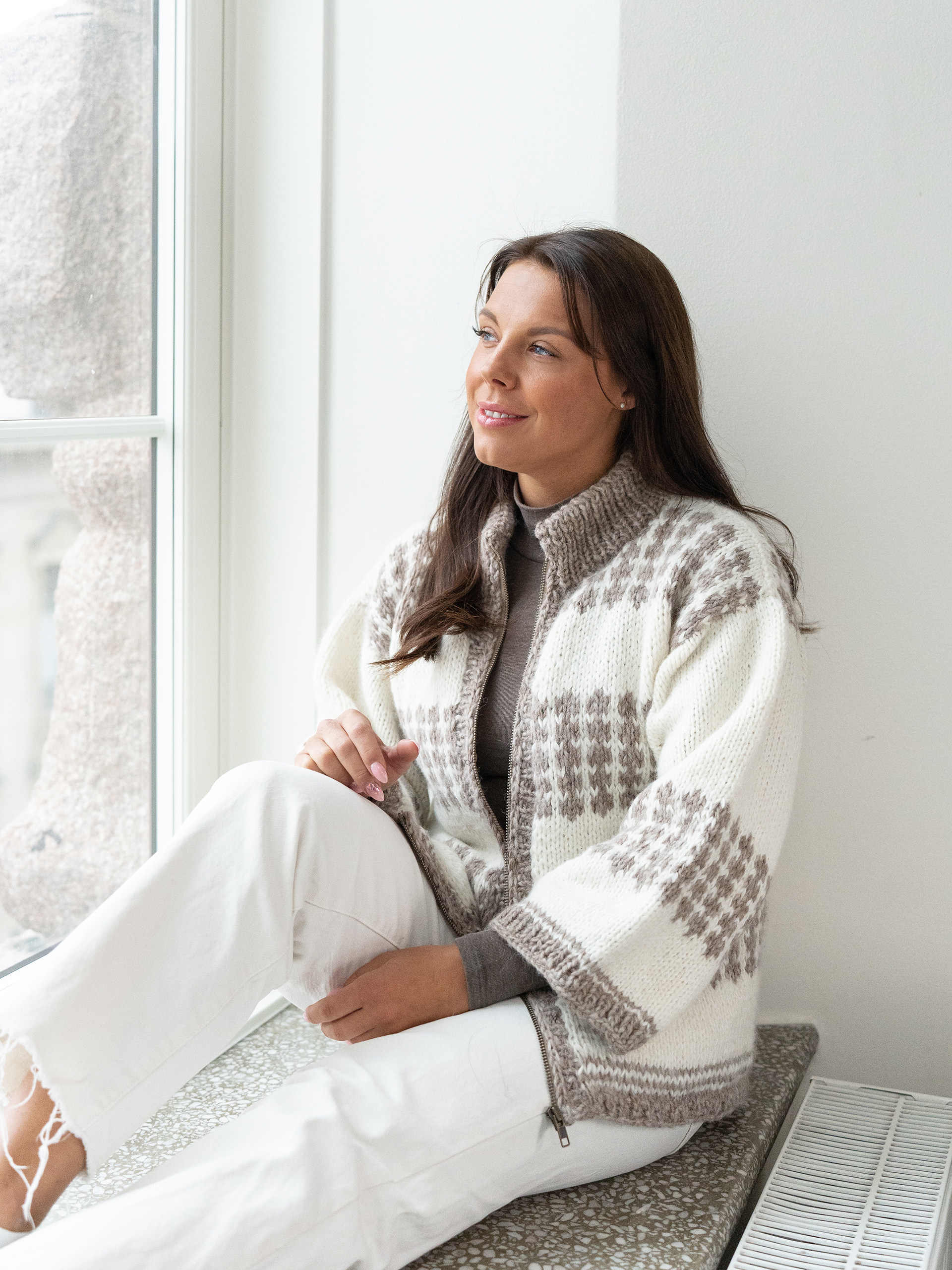 CHARLIE SAGA jacka vit/beige