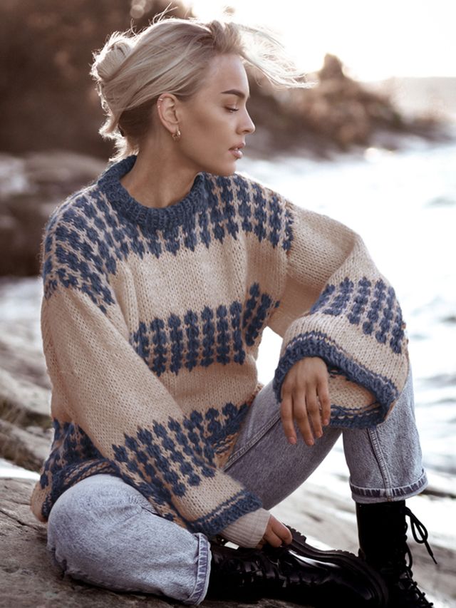 Charlie Saga tröja beige/denim