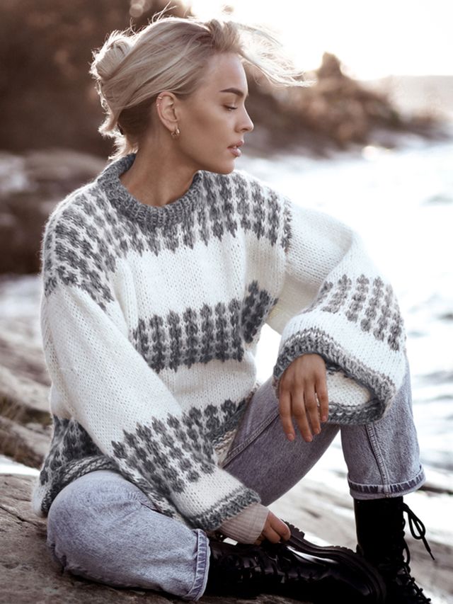 Charlie Saga tröja natur/grå