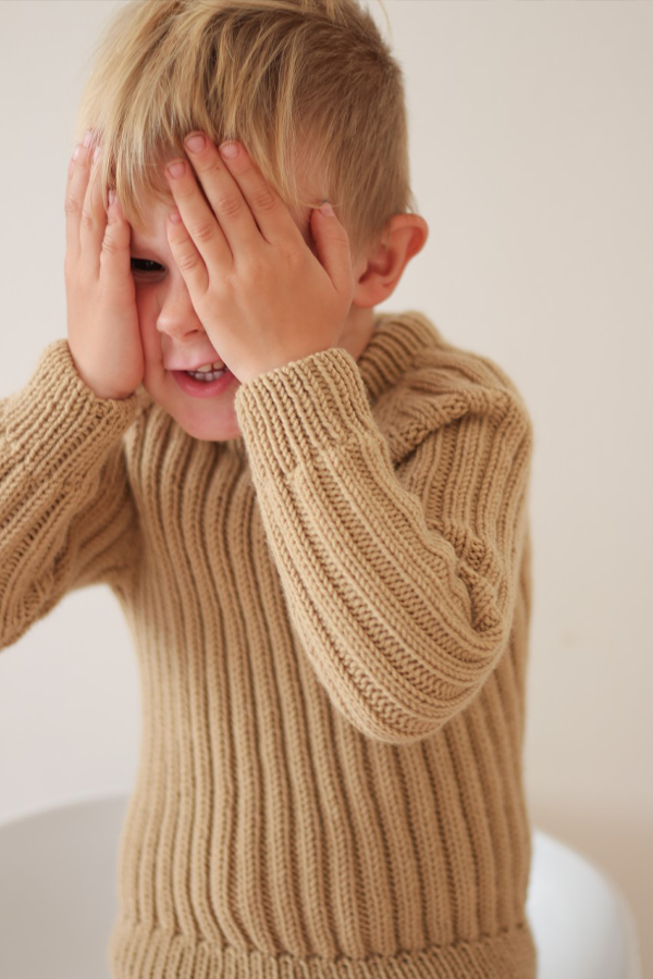Chunky Ribb tröja junior desert