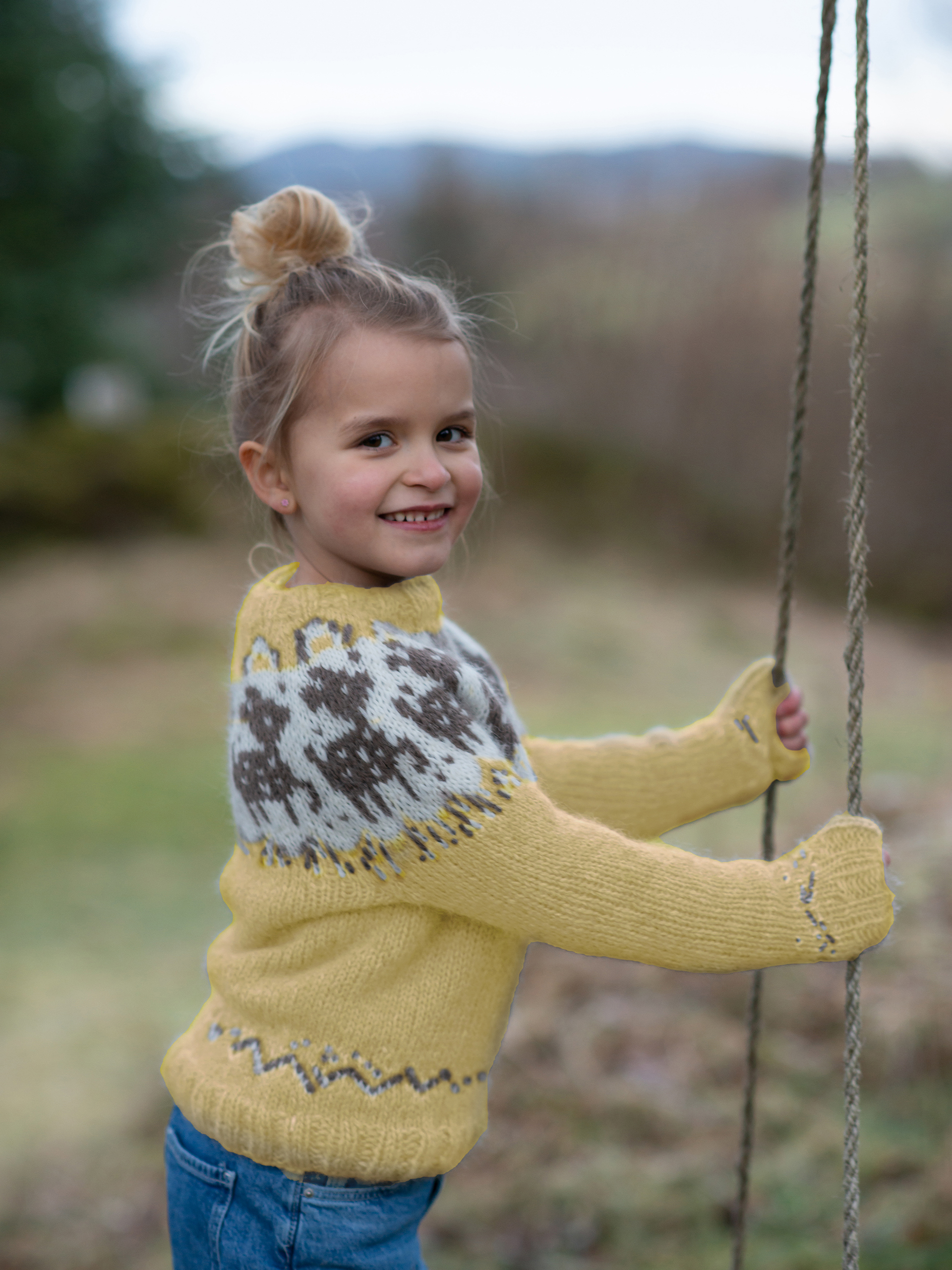 Deer tröja barn ljus gul