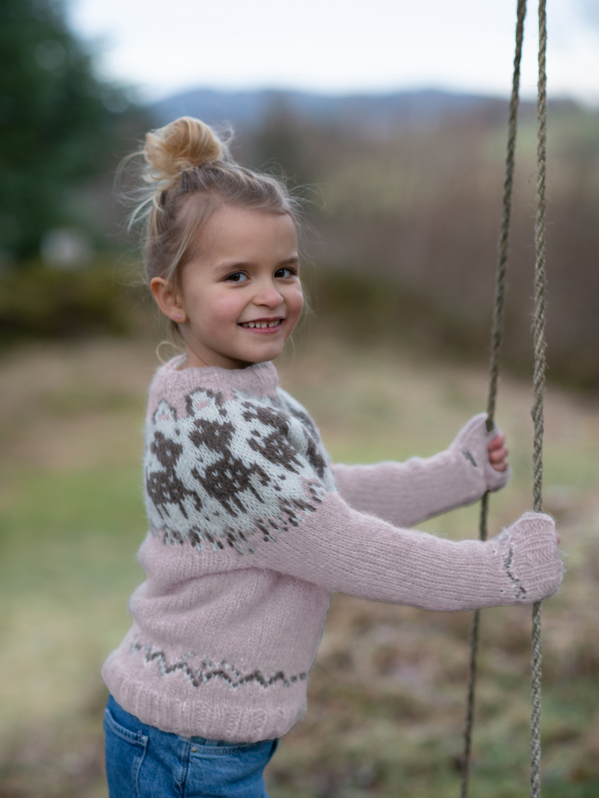 Deer tröja barn puderrosa