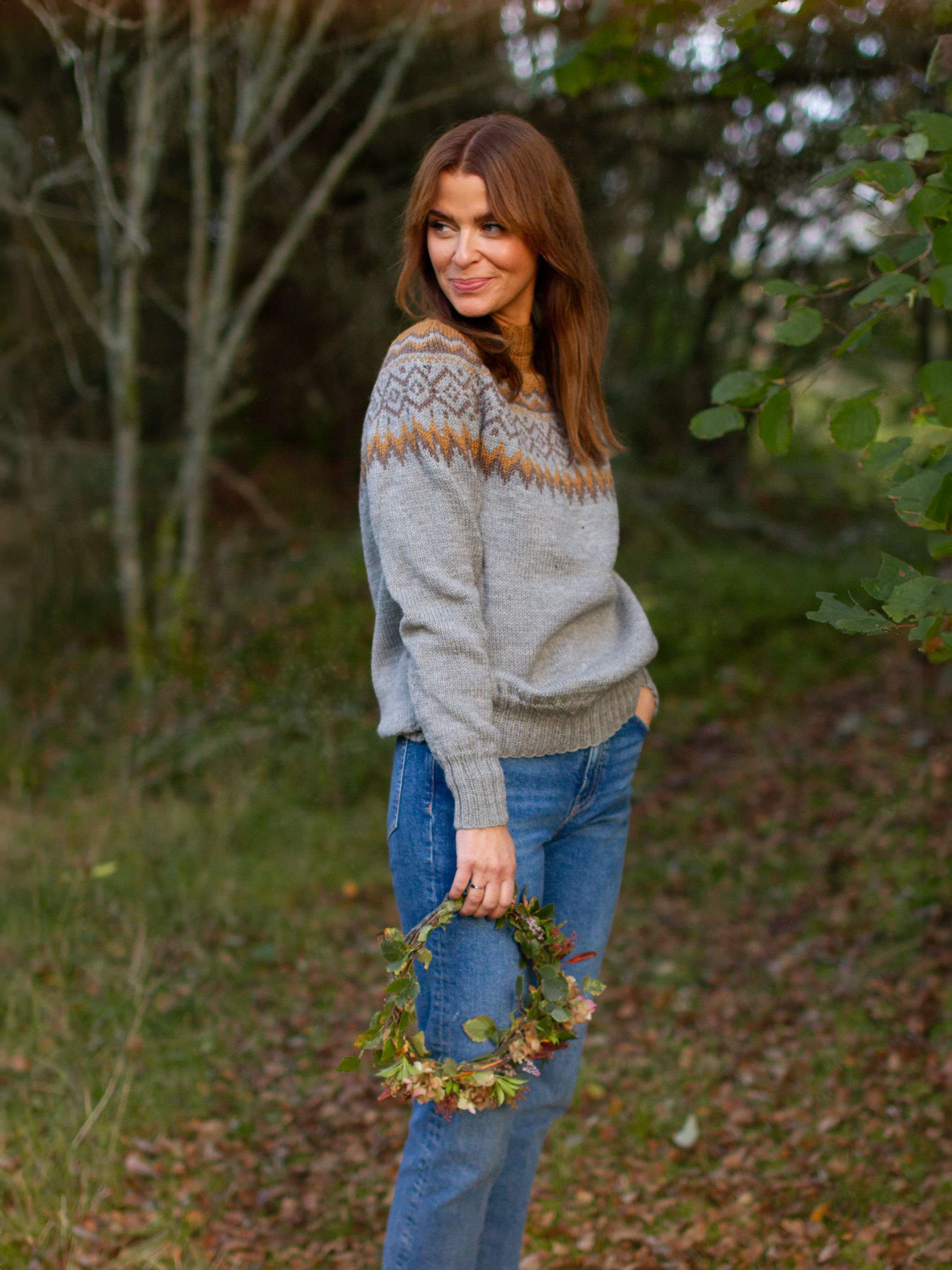 DRIV damtröja gråbeige melerad