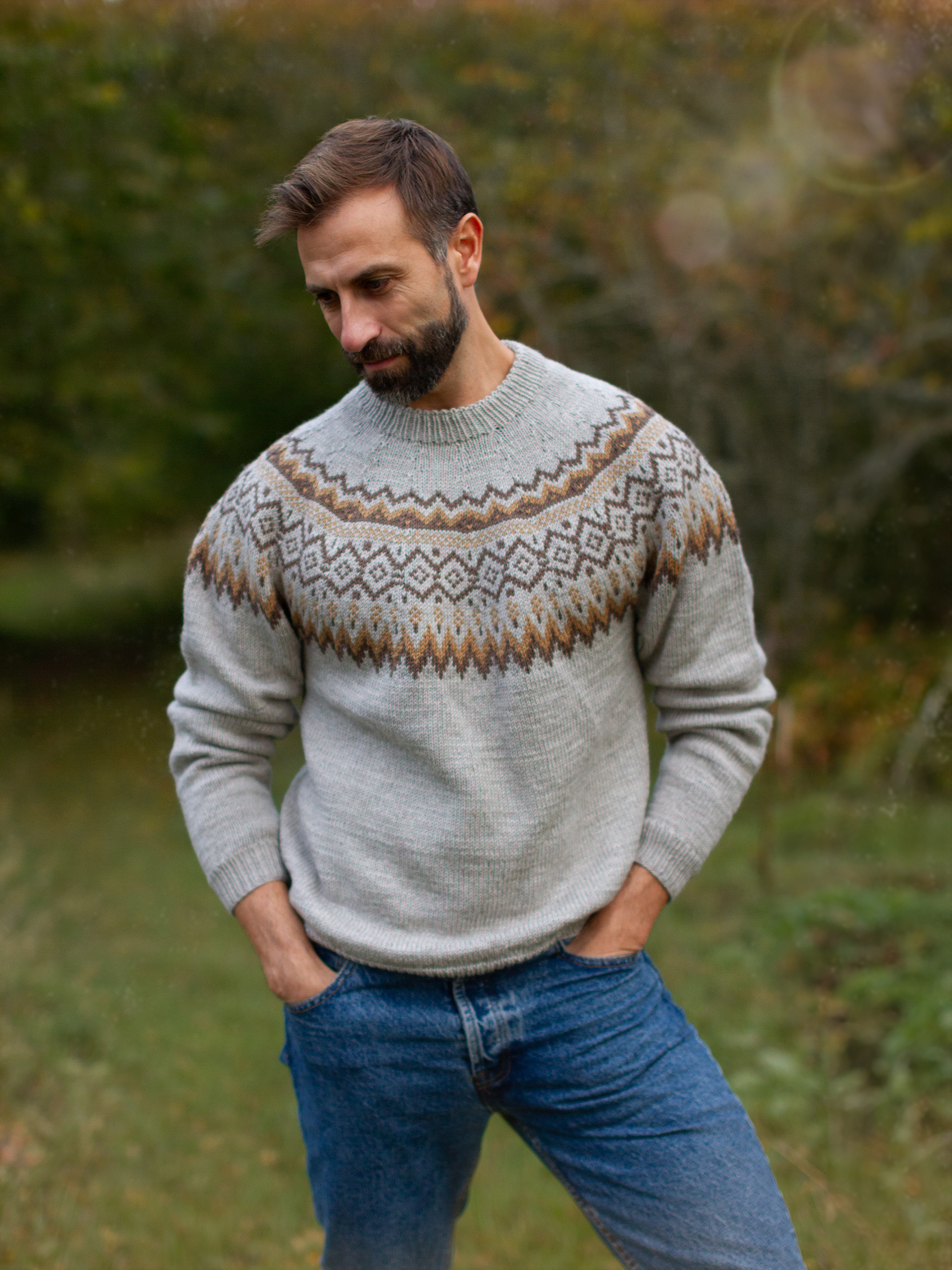 DRIV herrtröja gråbeige melerad