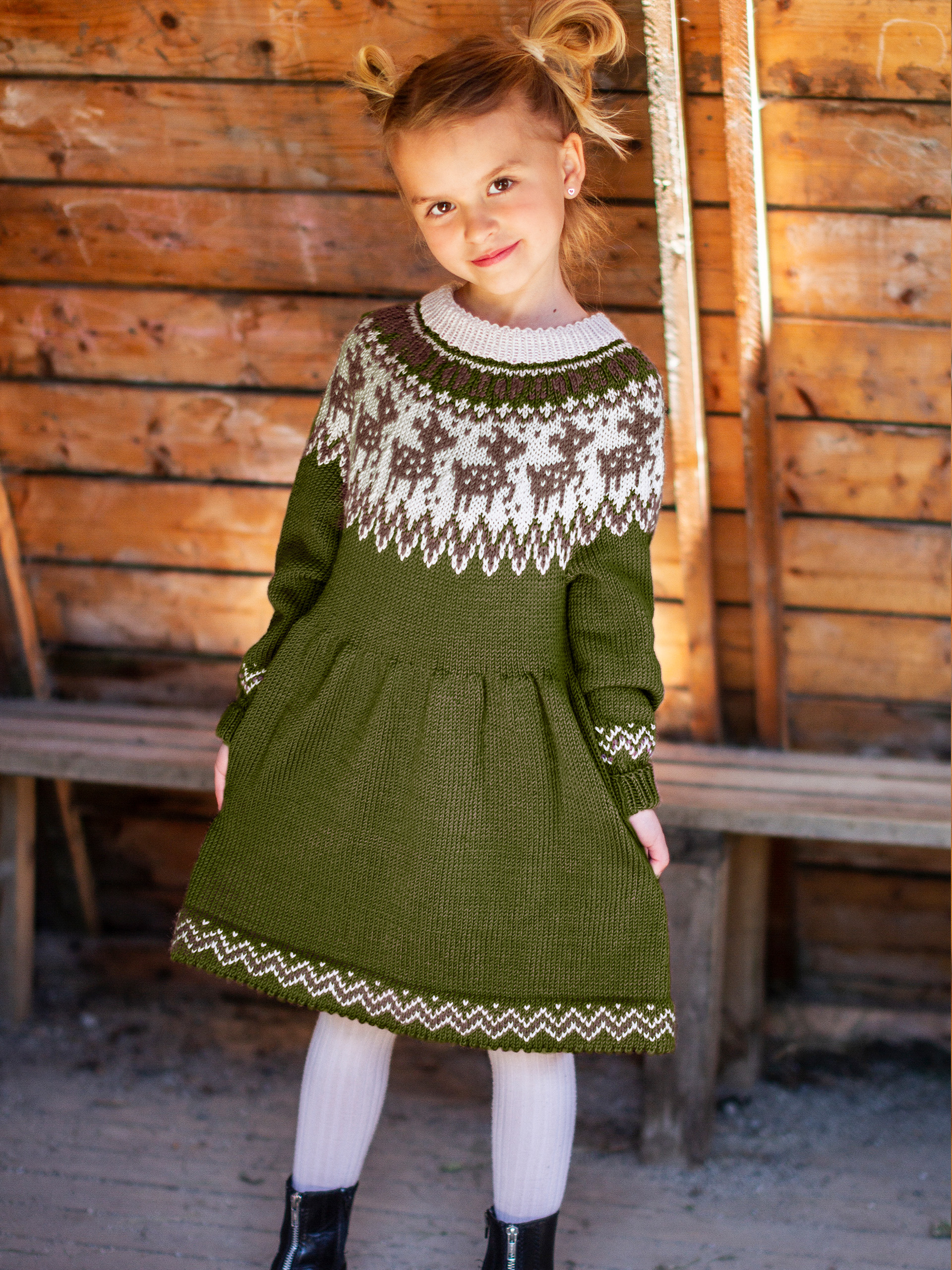 FAUNA klänning mörk oliv