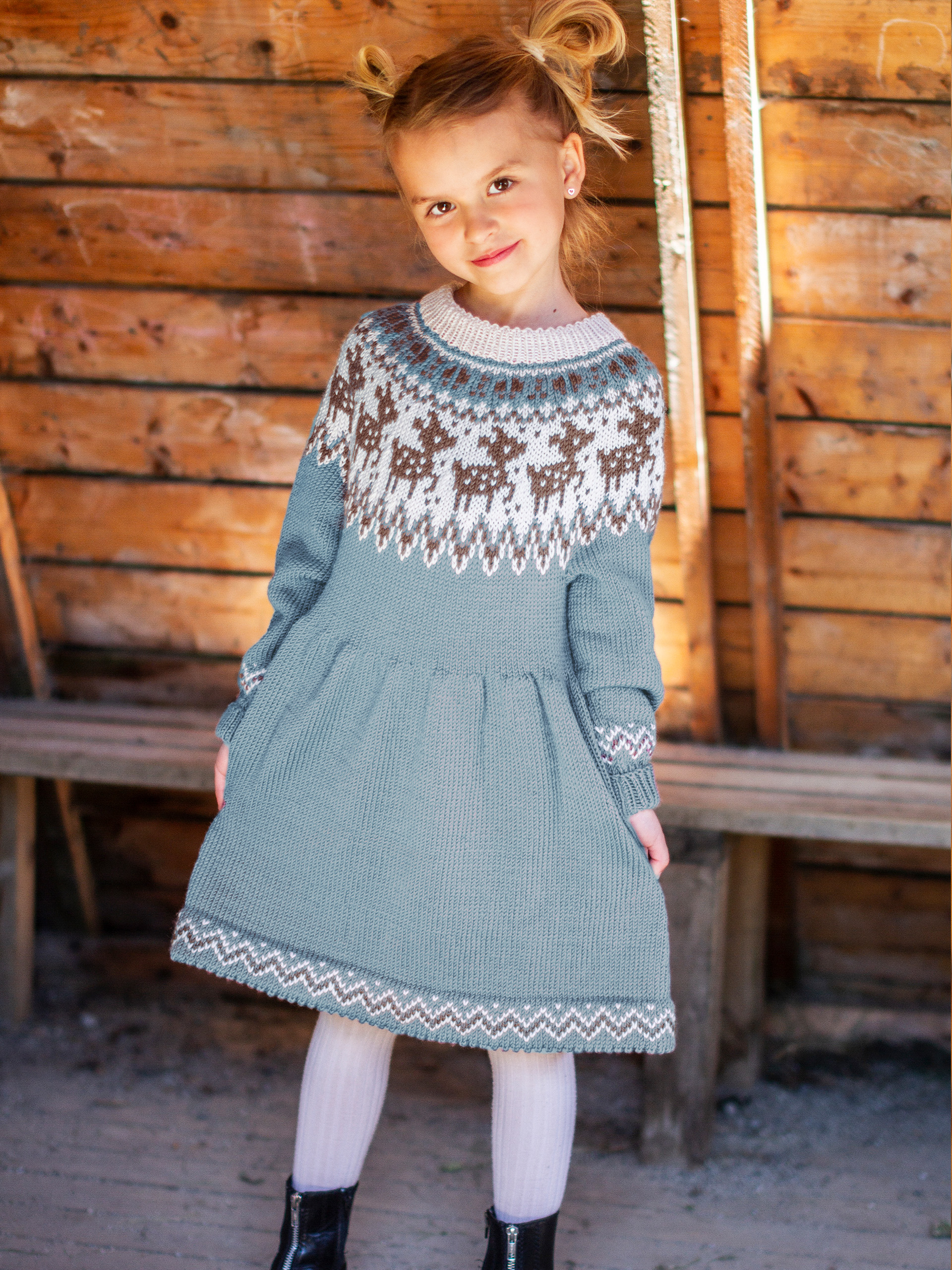 FAUNA klänning ljus petrol