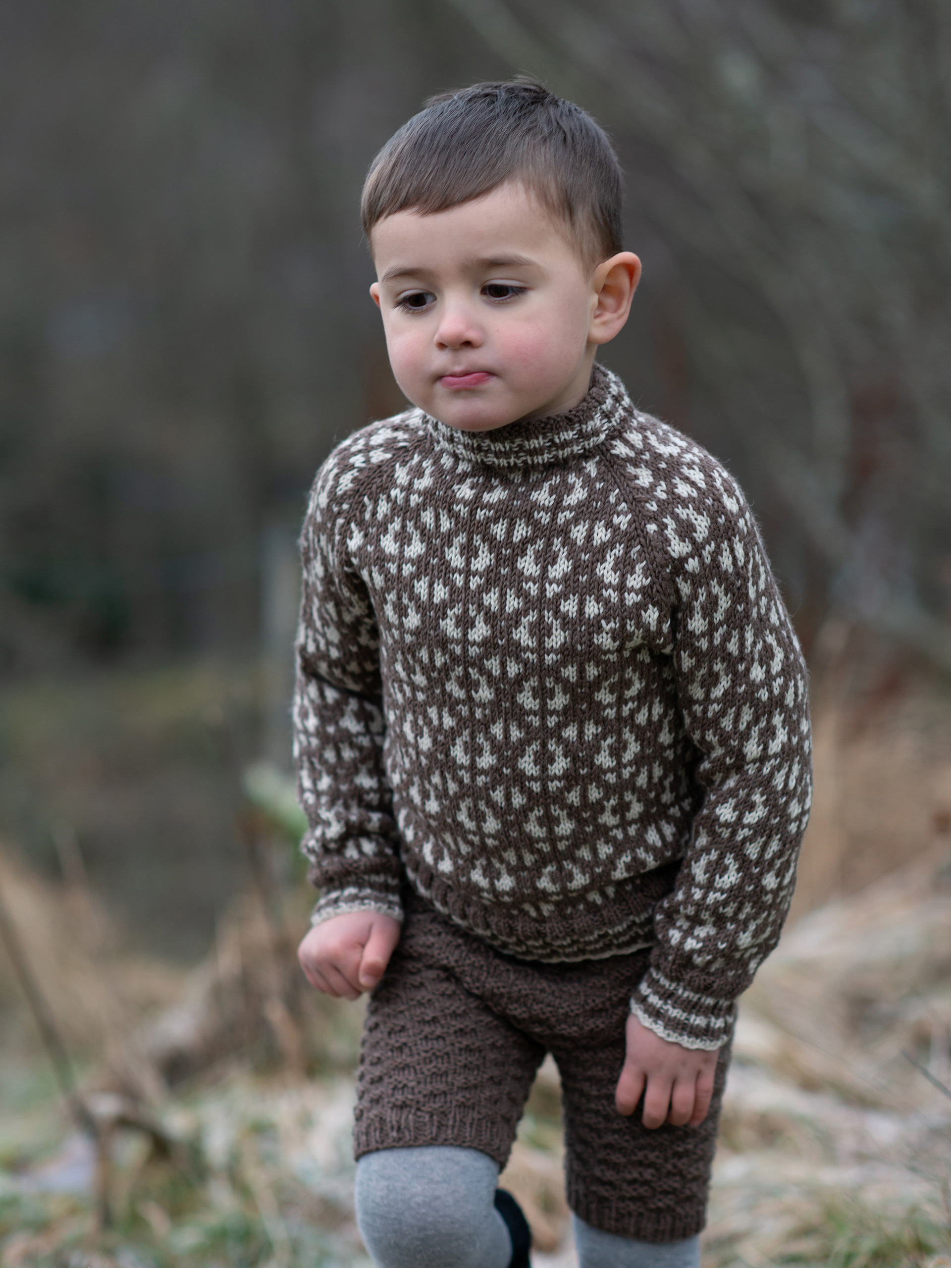 Flokk Mini tröja brunmelerad