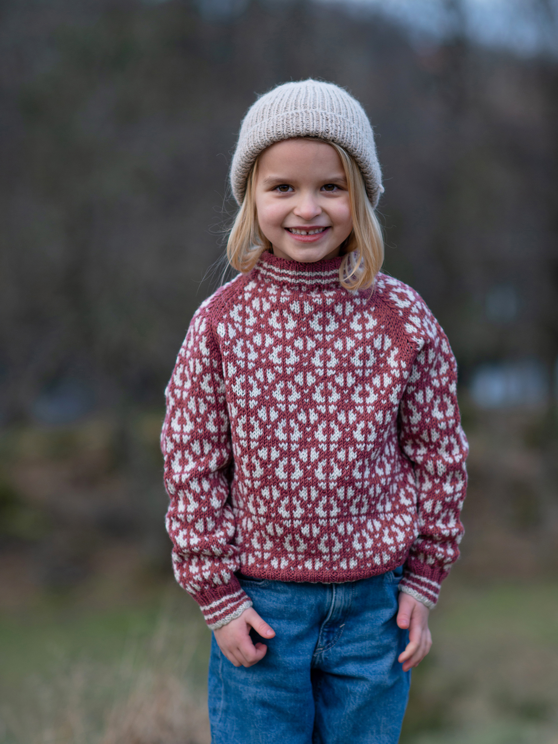 Flokk Mini tröja brunrosa