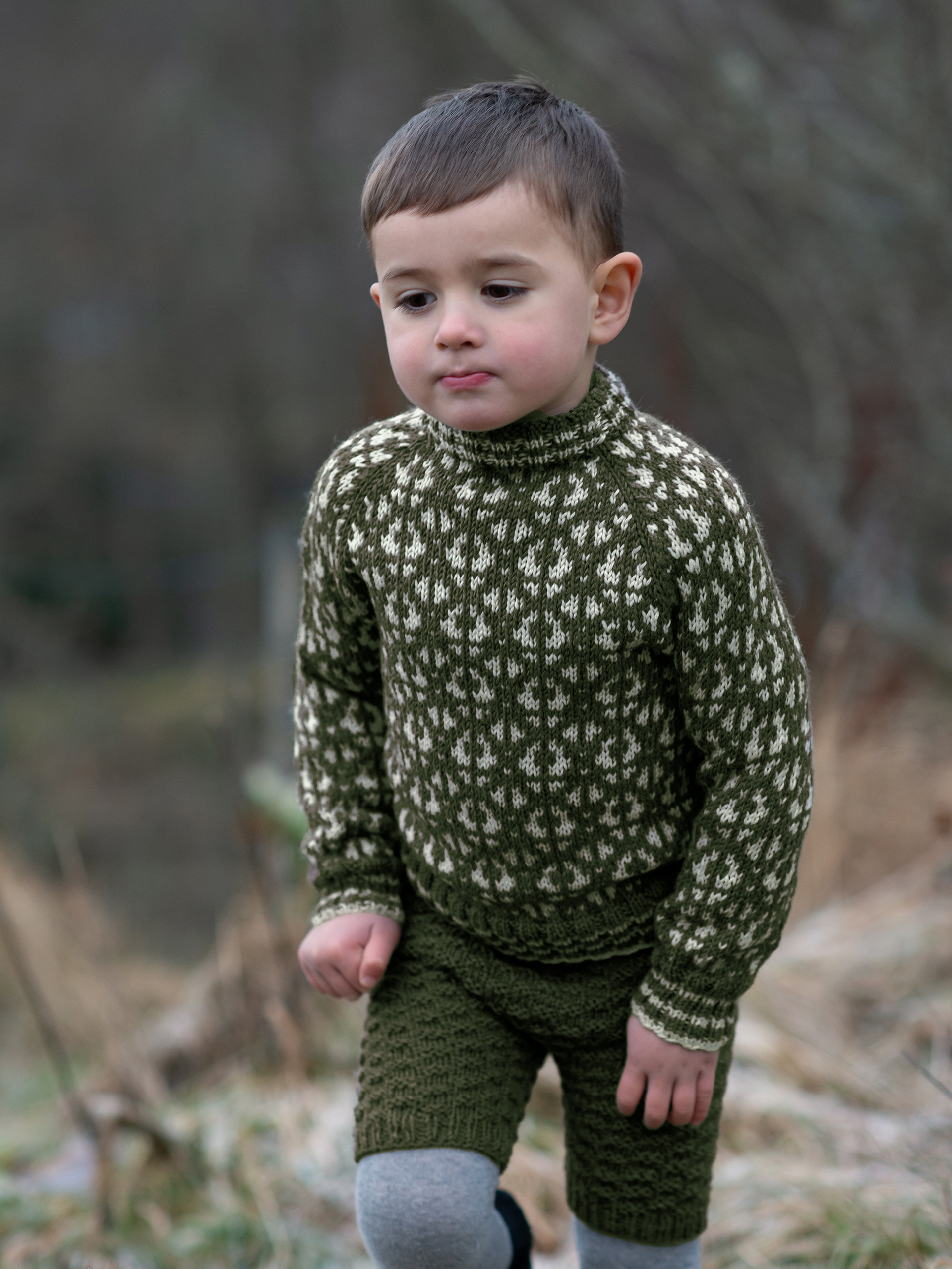 Flokk Mini tröja mörk oliv