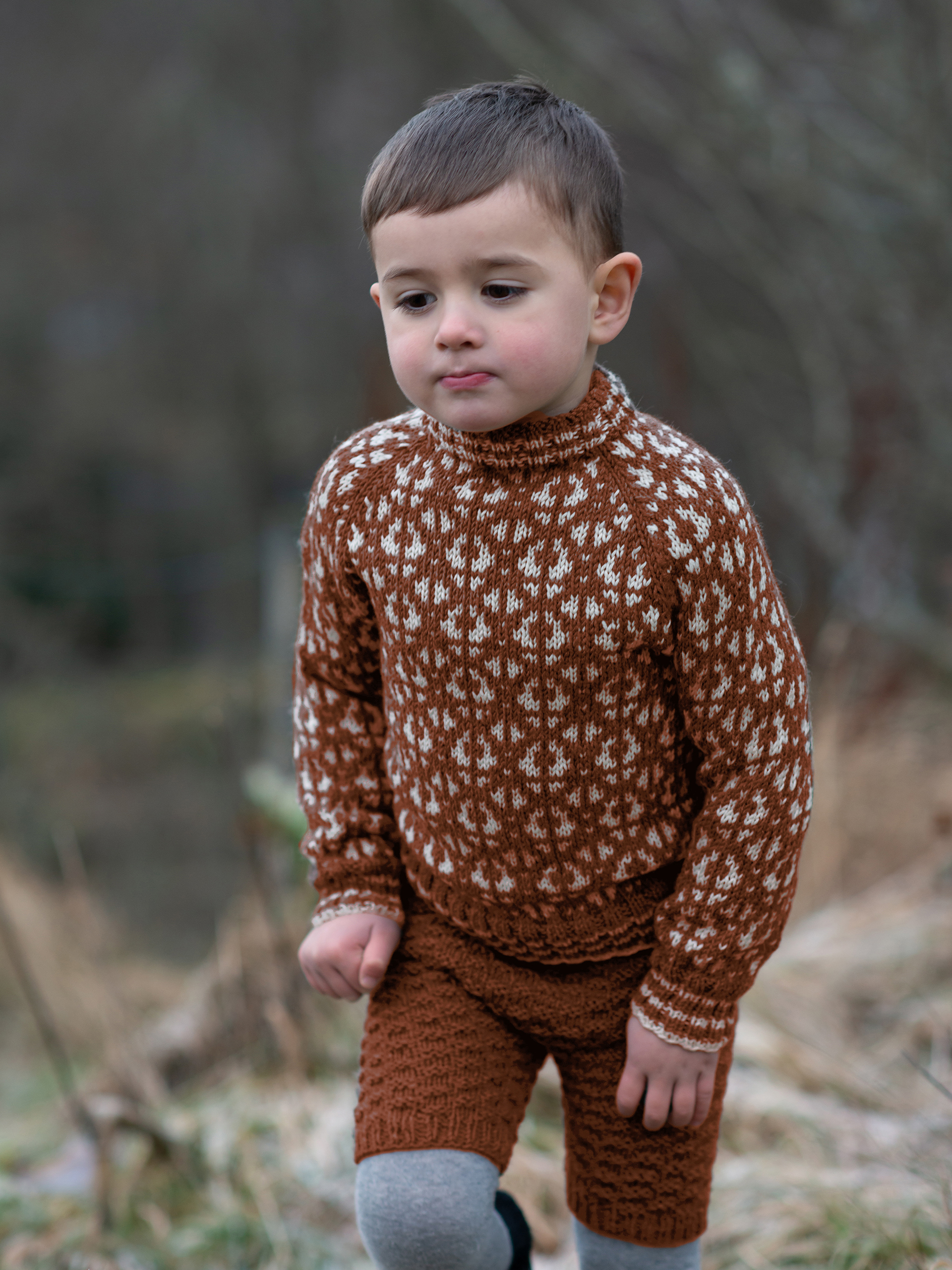 Flokk Mini tröja rostbrun